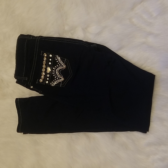 RICO RINESTONE SKINNY BLUE JEANS - Picture 2 of 7